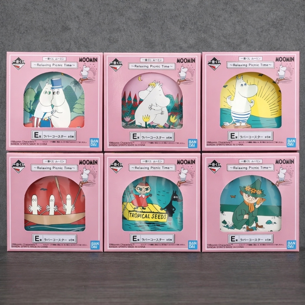 Moomin Relaxing Picnic Time Coasters Set, New, Bandai, 6 In A Set